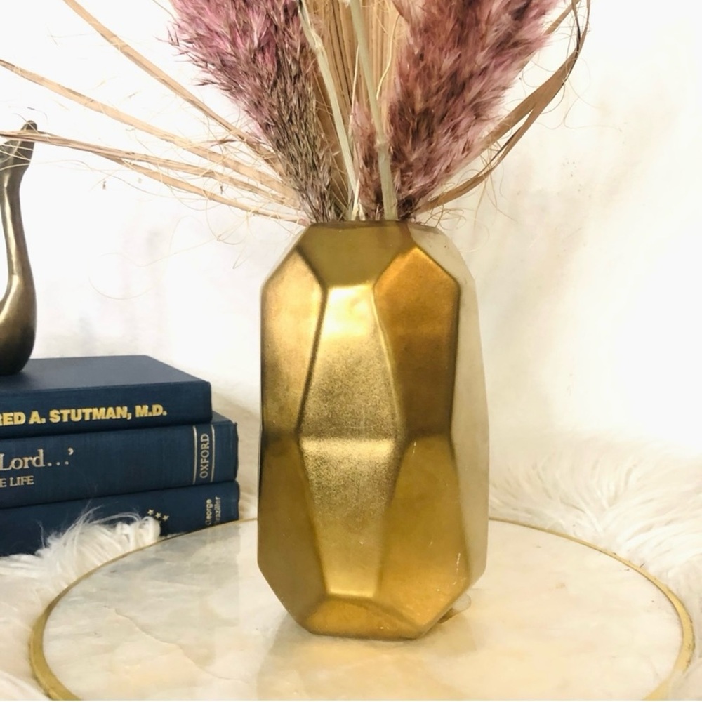 Gold Geometric Flower Vase